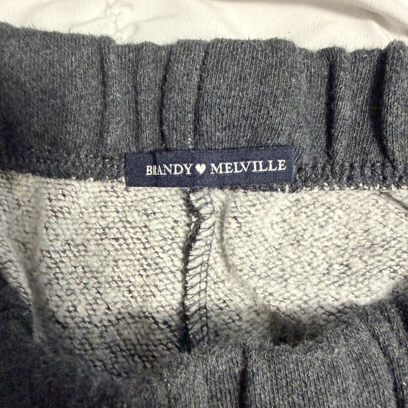 Brandy Melville Jogger‎ Sweatpants Dark Gray Fleece Lined One Size Women's - Picture 4 of 8